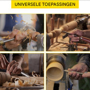 Happyment Houtbeitel set - Gereedschap - Hoge Kwaliteit - Draaigereedschap - Professioneel - Hout - Bruin