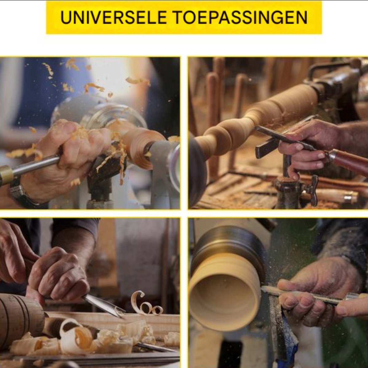 Happyment Houtbeitel set - Gereedschap - Hoge Kwaliteit - Draaigereedschap - Professioneel - Hout - Bruin