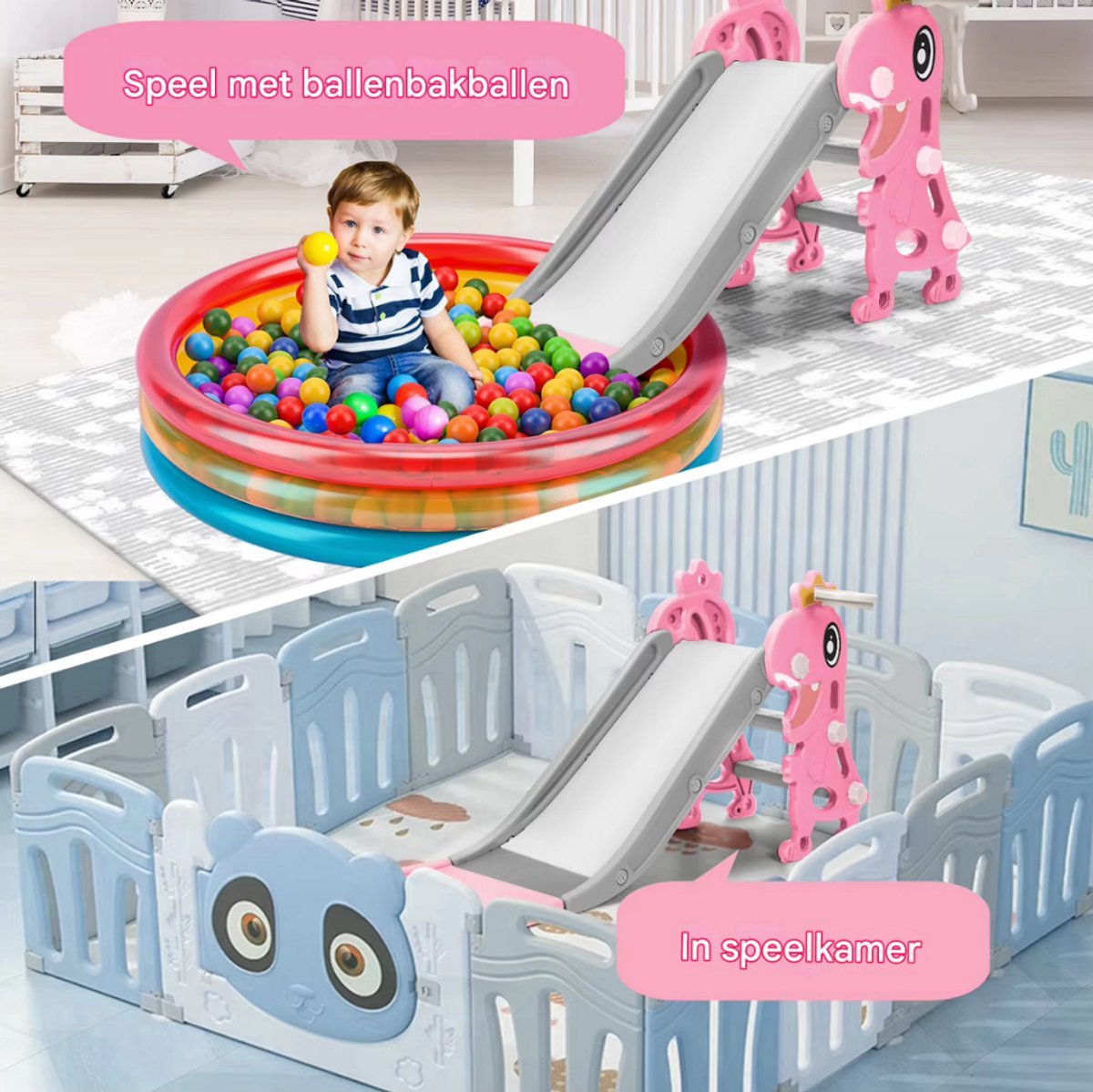 Kinderglijbaan Vortex 3 in 1 - Met Basketbalring - Verstelbaar - Speeltoestel - Losse glijbaan - Voor binnen en buiten - Blauw