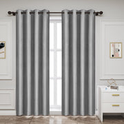 Happyment Gordijnen set Vida 2 stuks - grijs 140x245cm - Verduisterend - met Plooiband - Fluweel Isolerend
