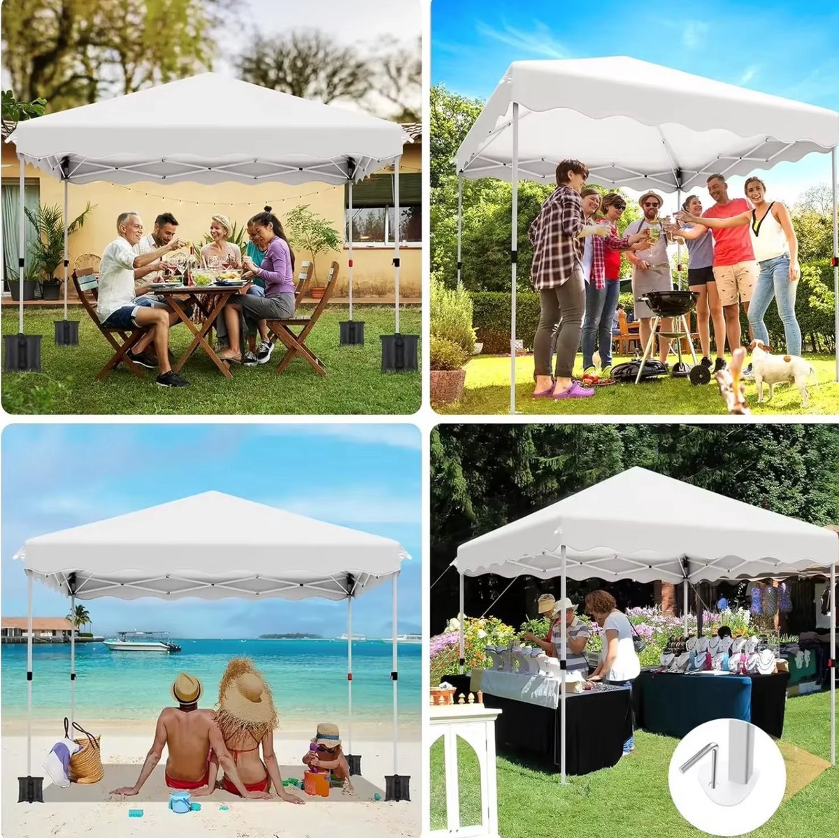 Gazebo Vaylen - Pergola - paviljoen - Partytent - Strandtent - Voor Terras, Feest en Achtertuin - 3x3m - Wit