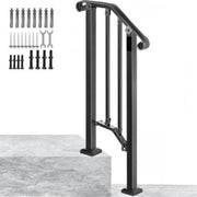 Trapleuning - Balustrade voor 1-2 tredens - Houders - Leuningen voor Trappen - Staal - Met trapleuninghouders