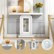 Moderne Wandtafel Marlero- 30 × 100 × 82 cm - Haltafel - Marmerlook - Consoletafel - Voor Gang en Woonkamer