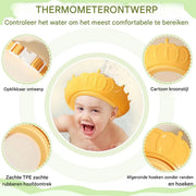 Babybadje - Lichtgrijs - Temperatuurweergave - Baby bad met standaard - Zitbad - Kinderbad - Opvouwbaar