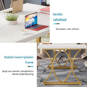Bureau - Computerbureau - Lange bureau - Vergadertafel - Voor thuis of kantoor - Wit - 160cm