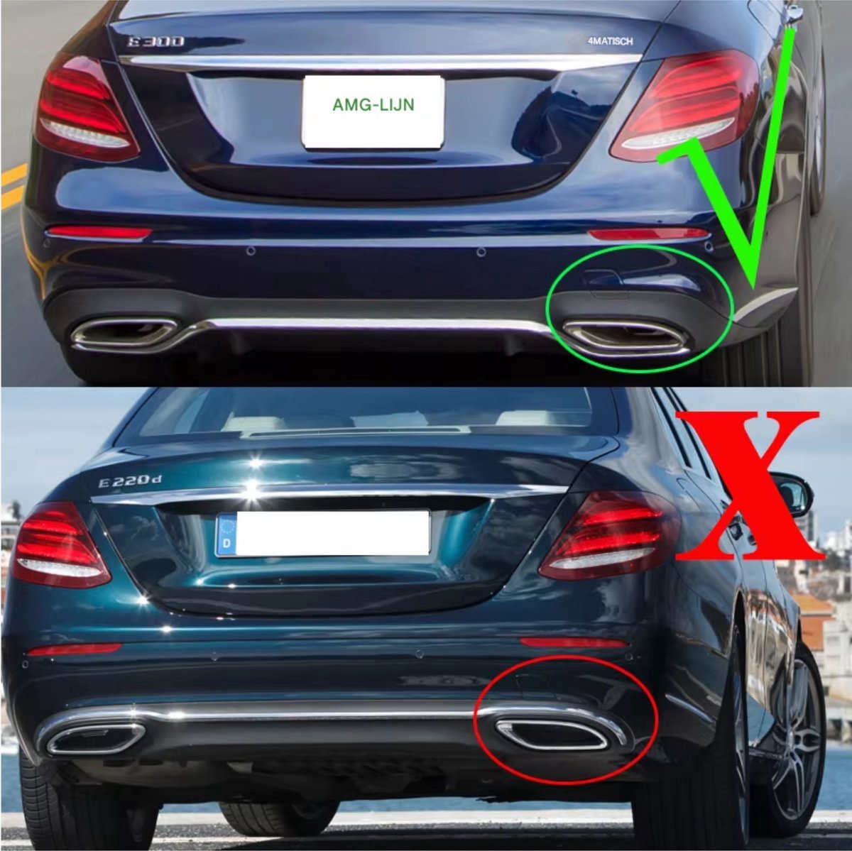 Diffuser Vortex - Achterbumper Diffuser Lip met Uitlaat Tips - Voor Mercedes E-Klasse W213 E300/E400/E63 (2016-2020) - AMG Stijl - Auto Accessoires