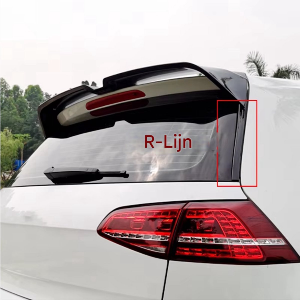 Spoiler Vaylen - Achterruit Spoiler Vleugellip - R-Line - Voor VW Golf 7 (2015-2019)