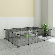 Happyment Dierenren Vida - Extra hoog - Knaagdierenren Ren - Verstelbaar - Konijnenren - Kippenren - Puppyren - Kattenren - Zwart - 70 x 70 x 105 cm