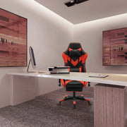 Luxe Gaming stoel - Met voetsteun - Rood - Gamestoel - Chair - Ergonomische bureaustoel - Verstelbaar - Chair - Kunstleer