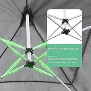 Paviljoen- Partytent - Tuin tent - Overkapping - Gazebo - Opvouwbare Partytent met Zijwanden - UV50+ Bescherming - Waterdicht & Stevig - Voor Tuinfeest & Buitengebruik - Zwart - 3x6m