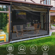 PVC Zeil Tavien - Met oogjes - Weerbestendig - Zeildoek - Voor veranda, kas, terras, tuin - Waterdicht & UV-bestendig - Donkergrijs transparant - 100x300cm