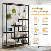Plantenstandaard met 5 lagen - Plantenrek voor Binnen - 180cm - Plantenladder - Zwart