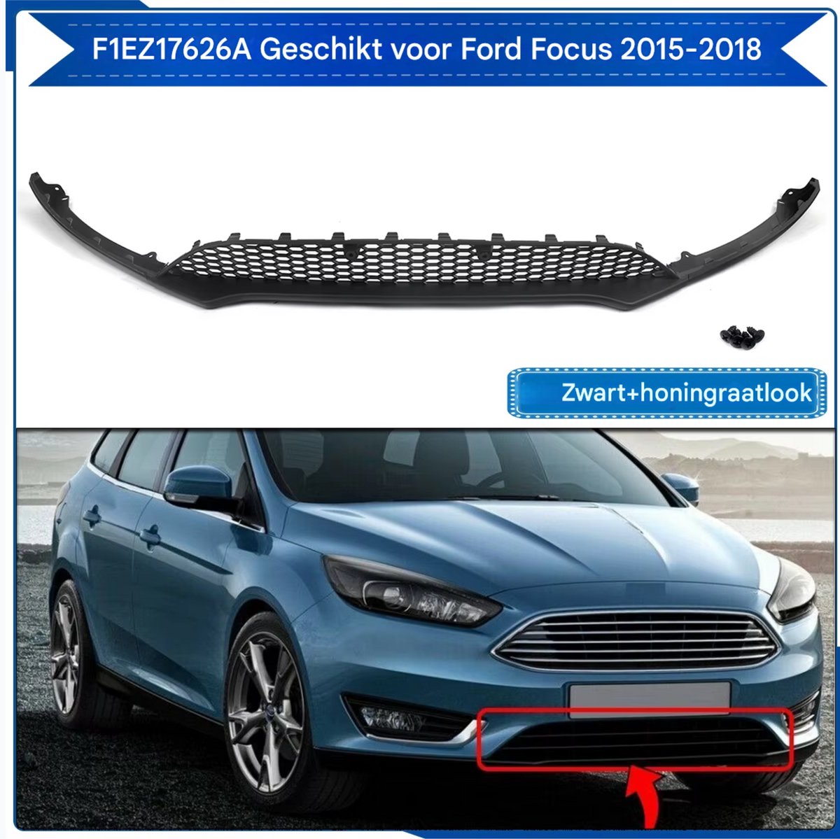 Voorbumper Lagere Valance Paneelgrill - Voor Ford Focus (2015-2018)