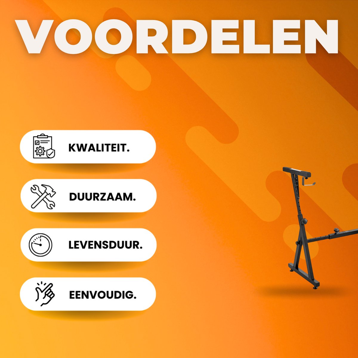 Keyboard standaard - Piano - Verstelbaar - Z-vormig - Verstelbaar in Lengte & Breedte - Stalen houder