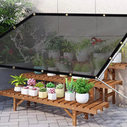 PVC Zeil - Met oogjes - Weerbestendig - Zeildoek - Voor veranda, kas, terras, tuin - Waterdicht & UV-bestendig - Donkergrijs transparant - 400x600cm