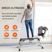 Aluminium Werkkruk - 200KG - Stevig - Opstapje - Krukje - Opklapbare - Zilver