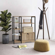 Bolt Edge Boekenkast - Industrieel - Oak/Zwart - 6 lagen - 80x35x97cm
