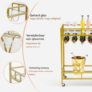Serveer trolley - Serveerwagen - Trolley - 80 kg draagvermogen