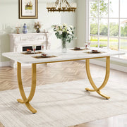 Eettafel Nulia - 160cm - Voor 4-6 Personen - Voor Keukentafel en Eetkamer - Wit