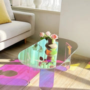 Elegante acryl tafel - Woonkamer - Bijzettafel - Koffietafel - Transparant - 95cm - Ovaal