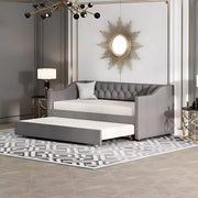 Opulence Slaapbank voor 2 personen - 90 x 200 cm - Logeerbed - Zetelbed - Gestoffeerd - Grijs