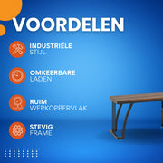 Computerbureau Luvia - Met 3 lades - 150cm - Bruin - Bureau - Voor thuis of werk en meer