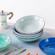 Sorella Serviesset - 6 delig - 6 persoons - Groen/Blauw - Dinerborden - Bordenset - Diepe borden - Ontbijtborden - Servies - Keukenservies