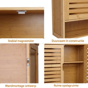 Bamboe Lavish - badkamerkast - Keukenkast - Wandgemonteerde badkamermeubel - Organizer