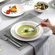 Dynastic Serviesset – 4 persoons – 16 delig – Wit Keramisch – Eetborden – Breakfast Plates