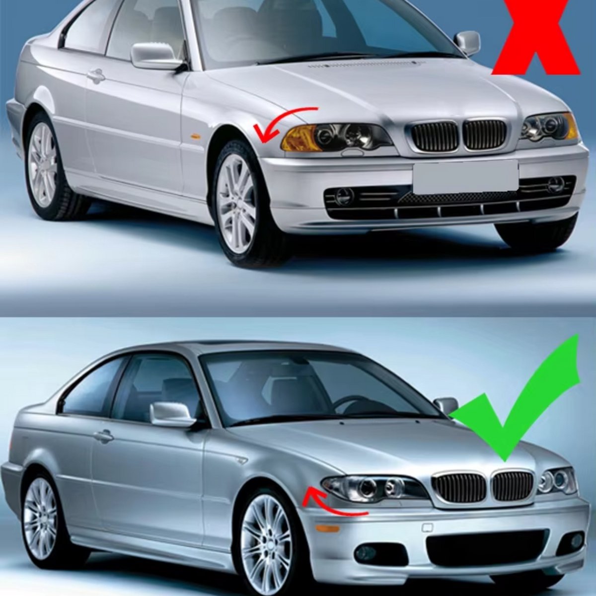 Voorbumper Niergrille - Glanzend Zwart - Auto accessoires - Voor BMW E46 325ci/330ci 3 Serie 2-Deurs LCI (2002-2006)