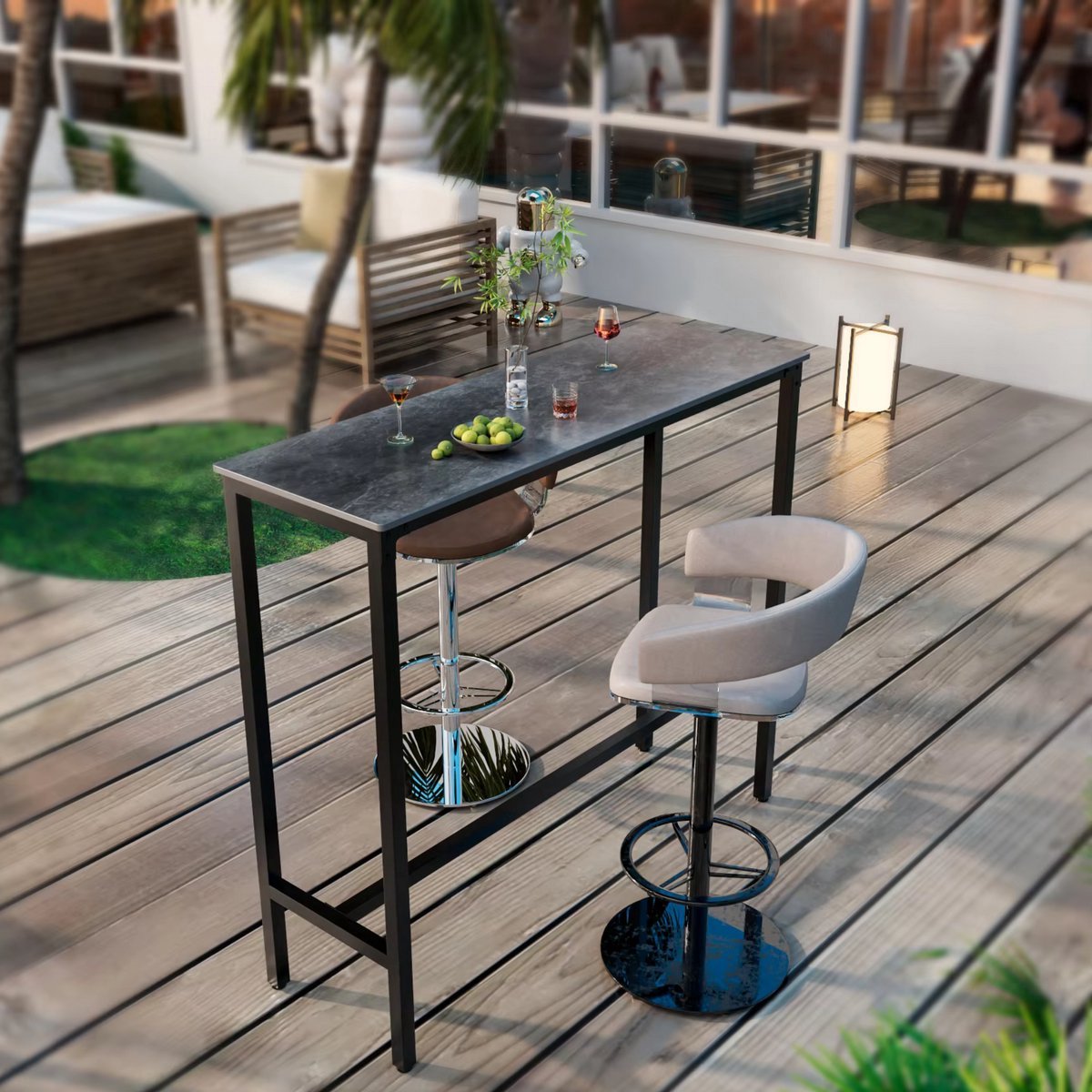 Milano Bartafel Milano - 120cn - Voor binnen - Keuken en woonkamer - Marmer look - 4 to 6 personen - Wit grijs