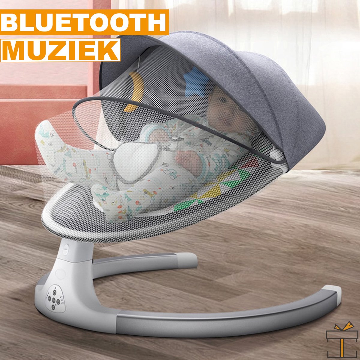 Happyment® Elektrische babyschommel - Wipstoel - Babyswing wipper - Wieg -  Wipstoeltjes voor baby