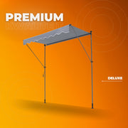 Zonneluifel - 183cm - Ook als balkonluifel - Terras - Knikarmscherm zonnescherm - Uitschuifbaar - PU Coating - In Hoogte Verstelbaar