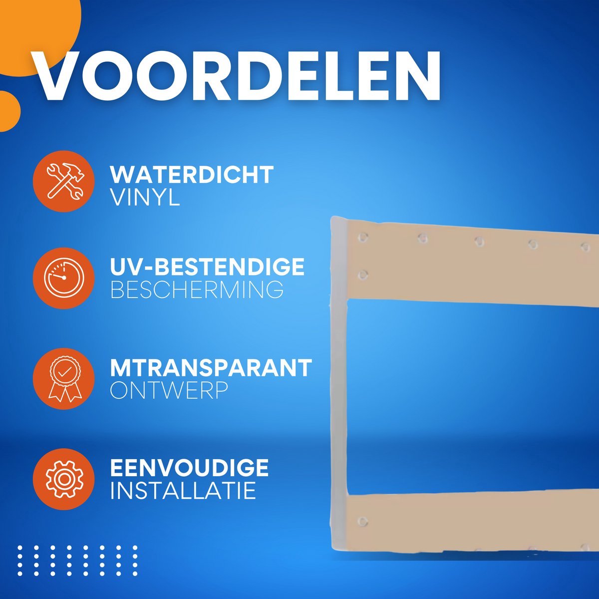 Transparant PVC zeildoek Vortex - Waterdicht - Dekzeil - Veranda - Overkapping - Wind - Khaki - 240x210cm