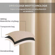 Waterdicht buitengordijnen - Winddicht en verduisterend - Voor Overkapping, Tuinterras, Gazebo en Pergola - Thermisch Geïsoleerd - Donkergrijs 140x244cm