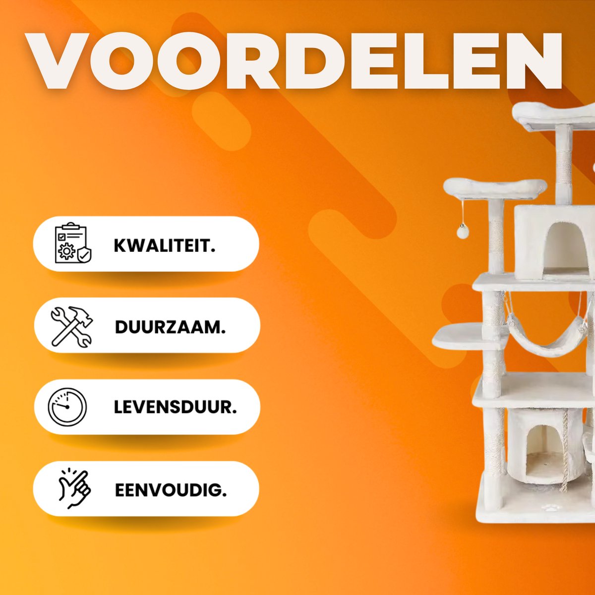 Krabpaal voor katten 170 cm - Kattenmand - Voor Binnenkatten en kittens - Krabton - Kattenspeelgoed - Beige