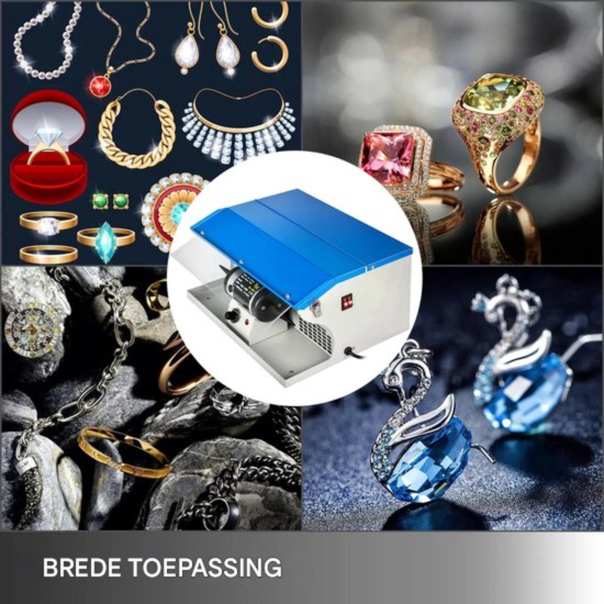 Sieraden Stofafscheider Polijstmachine - 0-8000R/MIN - Polijsten Machine voor Polijsten Metalen Kunststof - Geschikt Voor gebruik