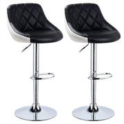 Barkrukken Nero - Met rugleuning - Kunstleer - Set van 2 - Keuken - Barstoelen ergonomisch - Zwart - Verstelbaar in hoogte - Zithoogte 60-82cm