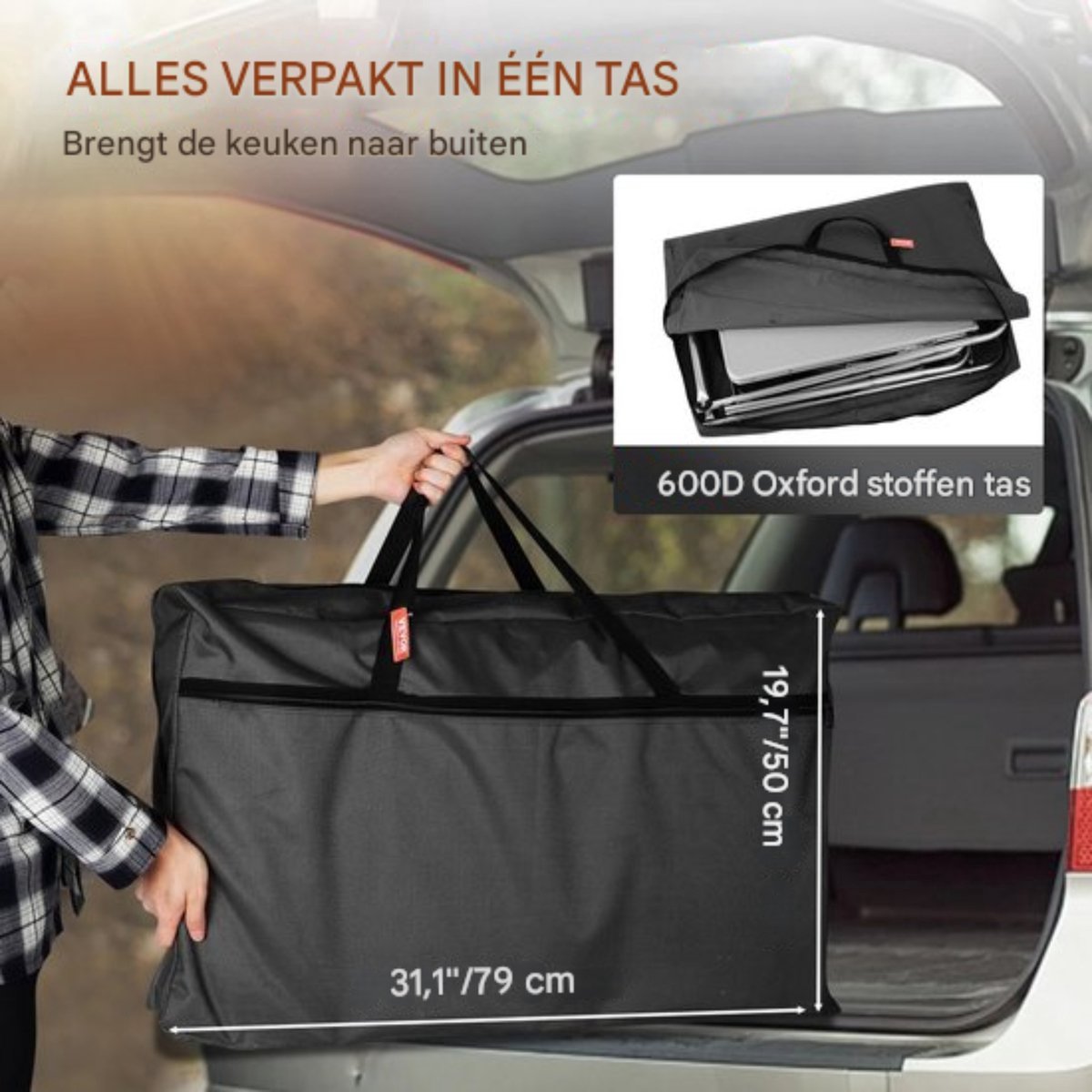 Happyment Campingkast - Keukenkastje - Tuinkast - Voor buiten - Camping buiten