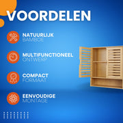 Bamboe badkamerkast - Keukenkast - Wandgemonteerde badkamermeubel - Organizer