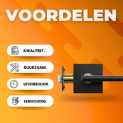 Deurbeslag zwart - Deurklink - Met schild - Deurklink blok
