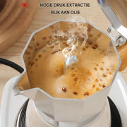 Espresso koffiemaker - Zwart - Percolator - Moka pot - Met Koffiemolen - Camping en thuisgebruik