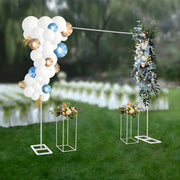 Ballonnen- en Bloemenstandaard - Ballonnenboog - Ballonen statief - Voor bruiloften en feesten -Metaal in wit