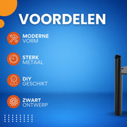 Set van 4 Meubelpoten - Meubelvoeten - Meubelpootjes - Voor Bank, Tafel, Tv-meubel en Bed - Rechte Poten -Zwart - Metaal - 15 cm Hoog