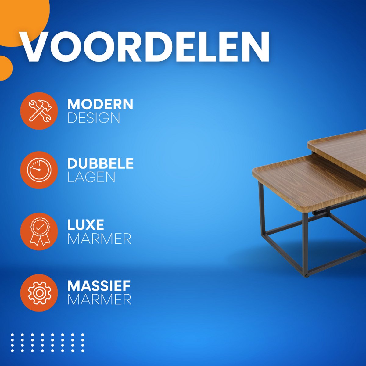 Salontafel Opluence - 2-Delig - Vierkant - Woonkamer - Bijzettafels