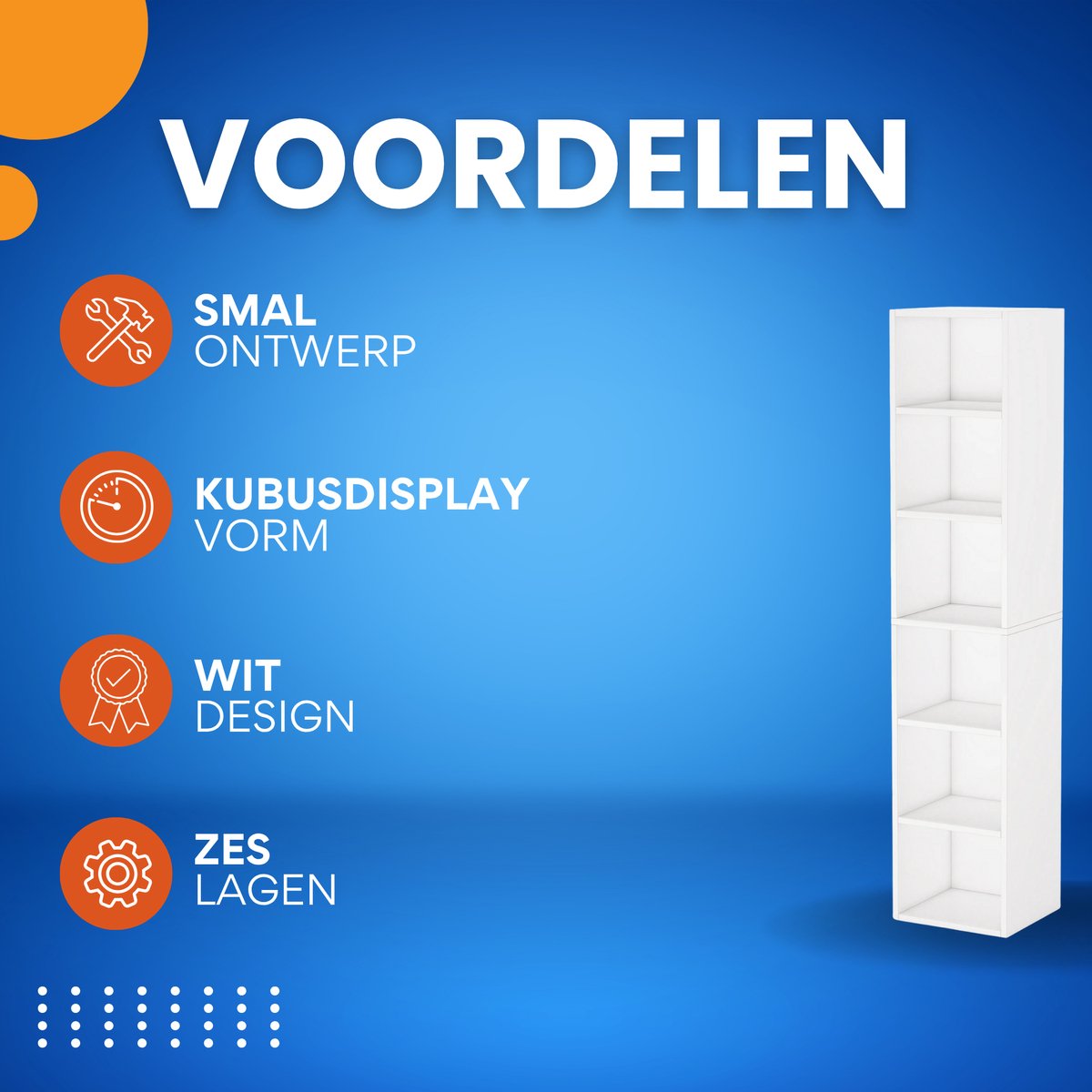 Vakkenkast Elanoir - Boekenkast 180cm hoog - Opbergkast - Woonkamer, slaapkamer, kantoor - Boekenrek
