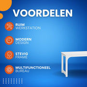 Bureau Vatina - Bruin - 160cm bureau - Voor 6 personen - Voor volwassenen - Computerbureau