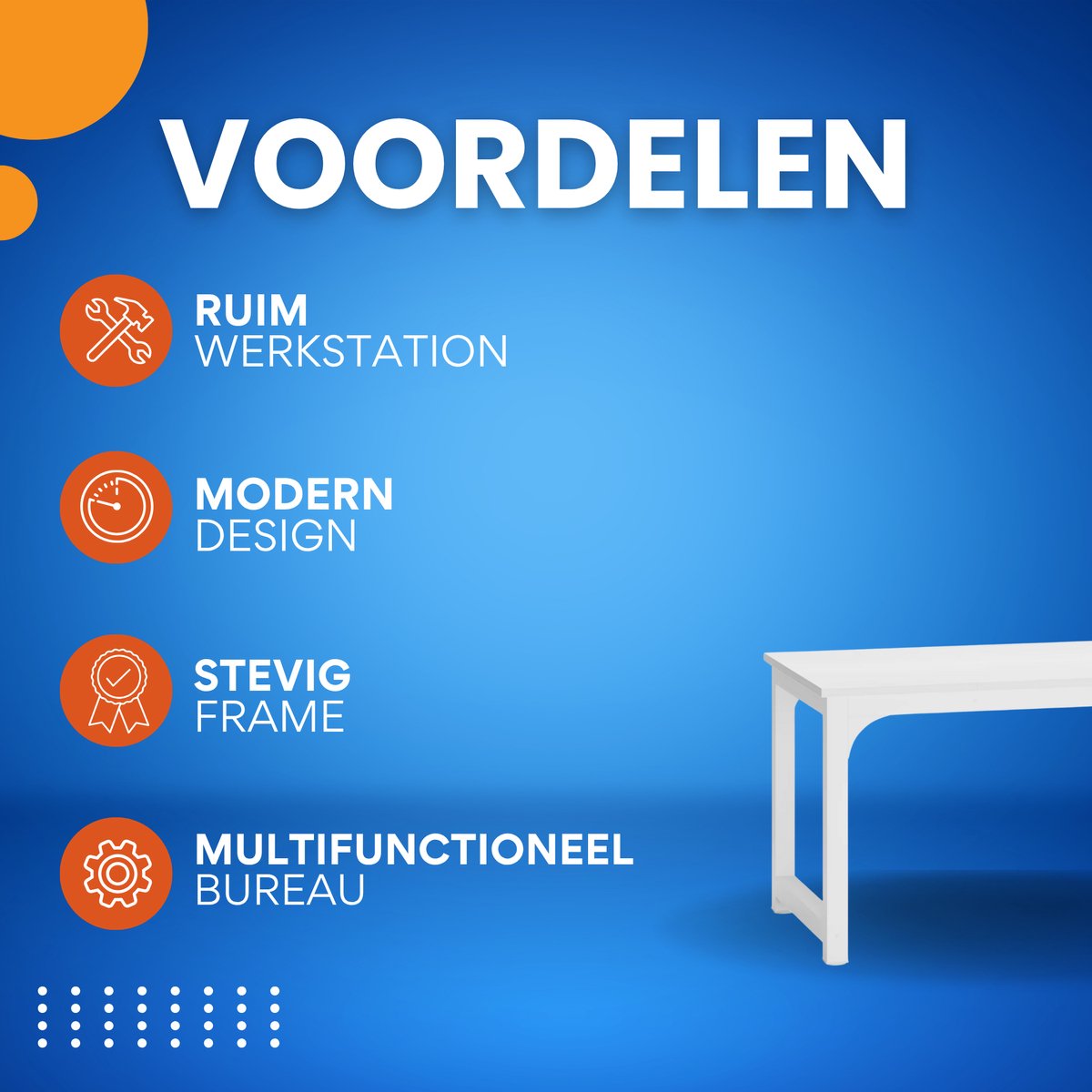 Bureau Vatina - Bruin - 160cm bureau - Voor 6 personen - Voor volwassenen - Computerbureau