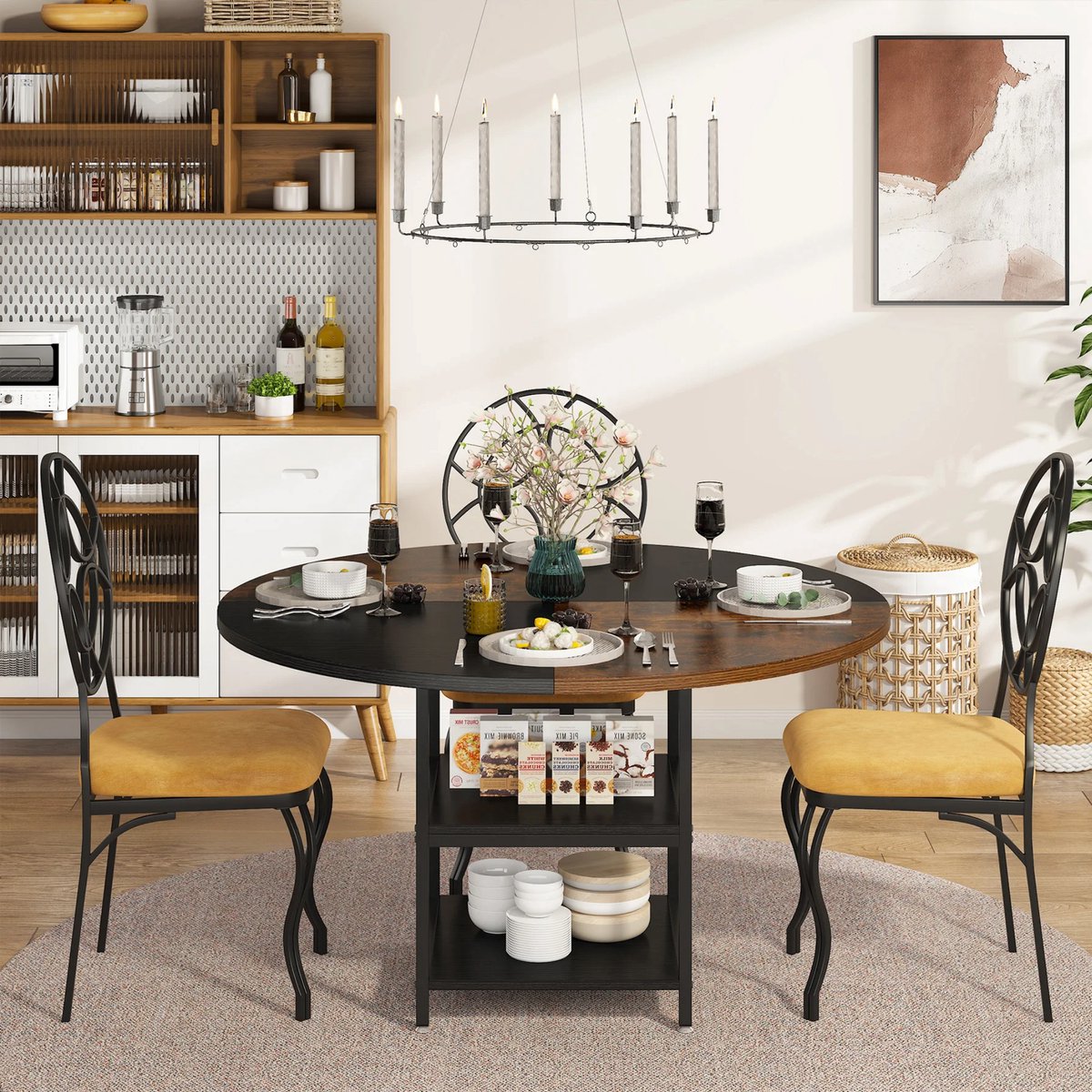 Ronde Eettafel - Keukentafel - Eetkamertafel - 4 personen - Hout Bruin - 120cm