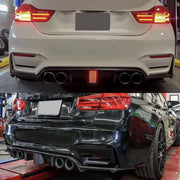 Achterbumper Diffuser Lip met LED - Voor BMW F80 M3/F82 M4 (2015-2020) - Koolstofvezel - Auto accessoires